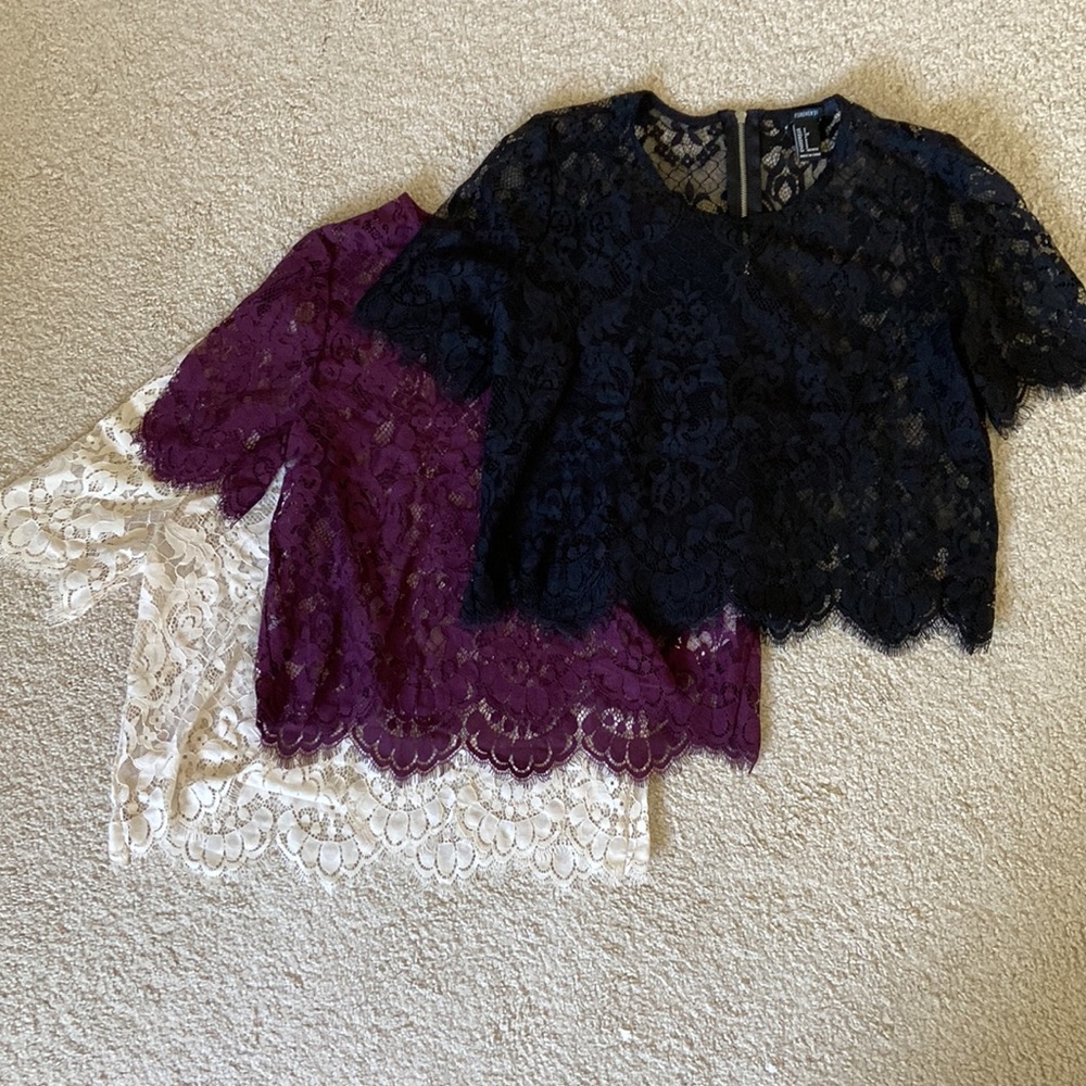 Lace crop top 3pack